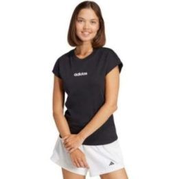 Moteriški medvilniniai marškinėliai adidas Essentials Linear, juodi