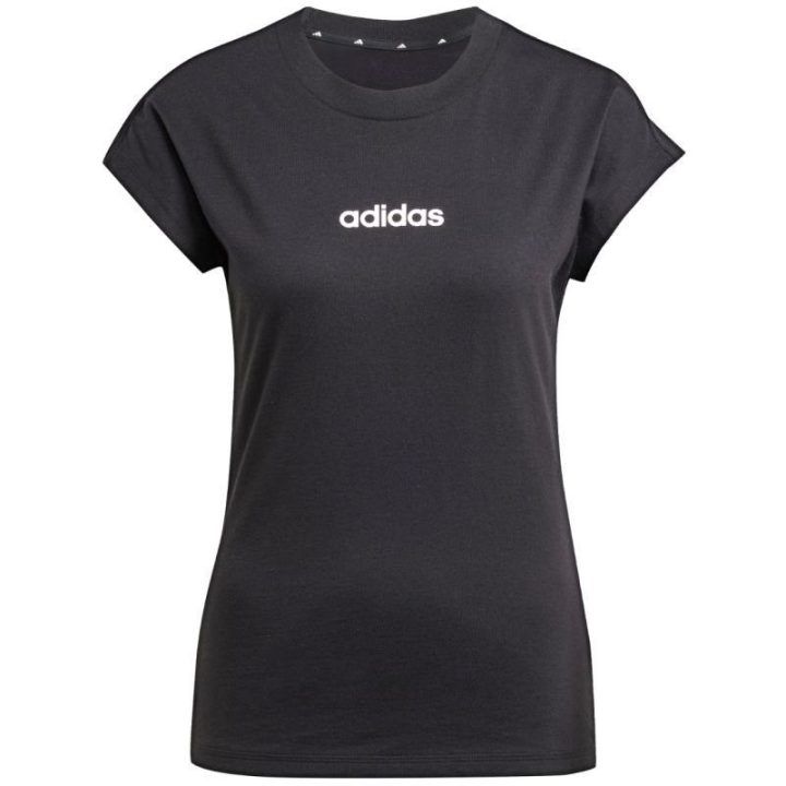 Moteriški medvilniniai marškinėliai adidas Essentials Linear, juodi