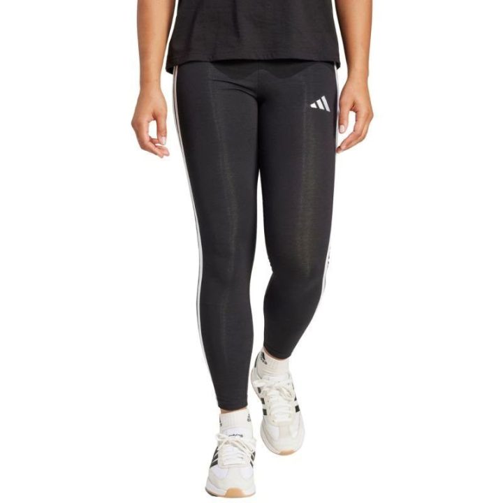 Moteriškos medvilninės tamprės su aukštu liemeniu adidas, juodos