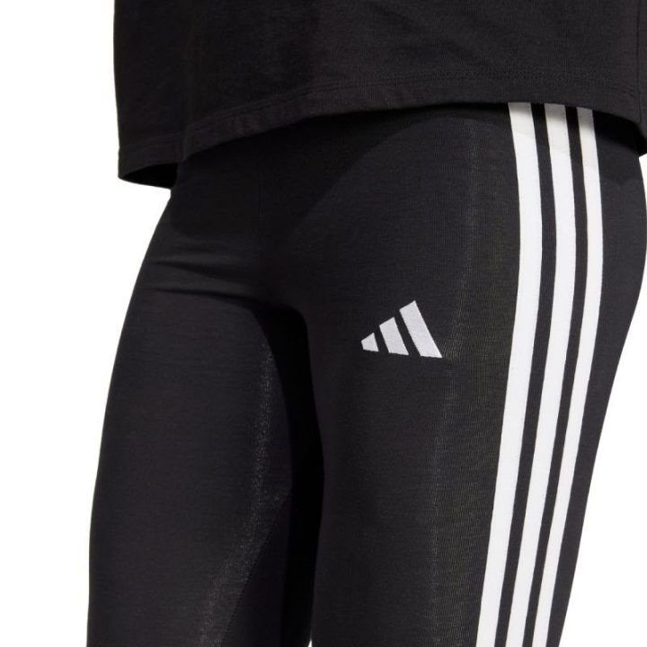 Moteriškos medvilninės tamprės su aukštu liemeniu adidas, juodos