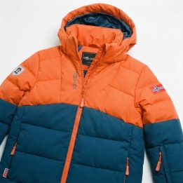 Vaikiška žieminė striukė Trollkids Gryllefjord, oranžinė ir mėlyna