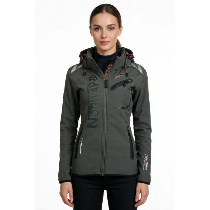 Moteriška softshell striukė Geographical Norway, pilka ir juoda