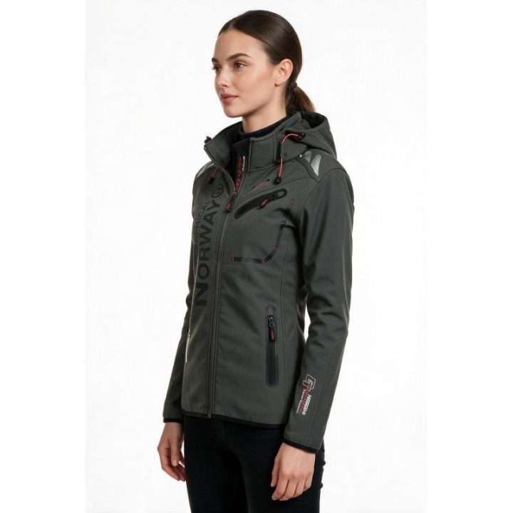 Moteriška softshell striukė Geographical Norway, pilka ir juoda