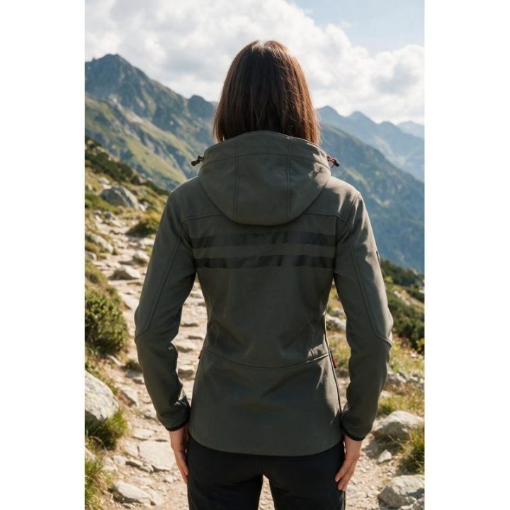 Moteriška softshell striukė Geographical Norway, pilka ir juoda