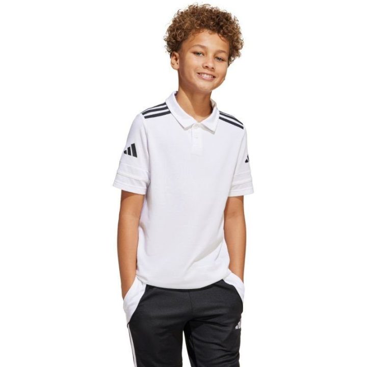 Vaikiški greitai džiūstantys polo marškinėliai adidas Squadra 25, balti