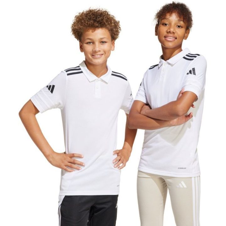 Vaikiški greitai džiūstantys polo marškinėliai adidas Squadra 25, balti