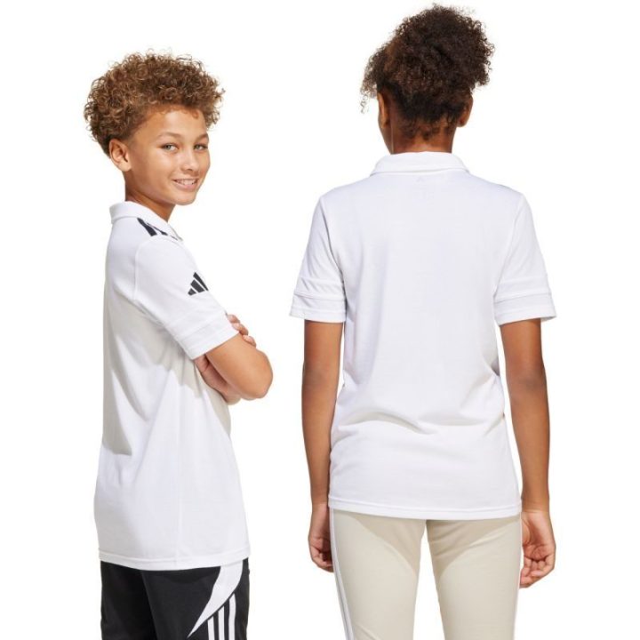 Vaikiški greitai džiūstantys polo marškinėliai adidas Squadra 25, balti
