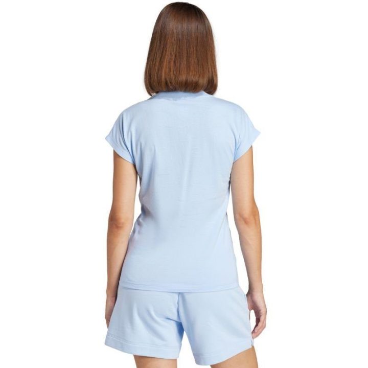 Moteriški medvilniniai marškinėliai adidas Essentials Linear, žydri