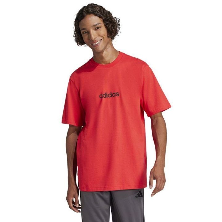 Vyriški medvilniniai marškinėliai adidas Linear Tee, raudoni