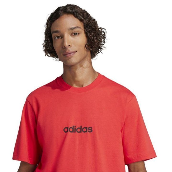 Vyriški medvilniniai marškinėliai adidas Linear Tee, raudoni