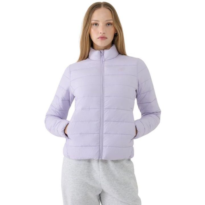 Moteriška dygsniuota striukė 4F F533, šviesiai violetinė