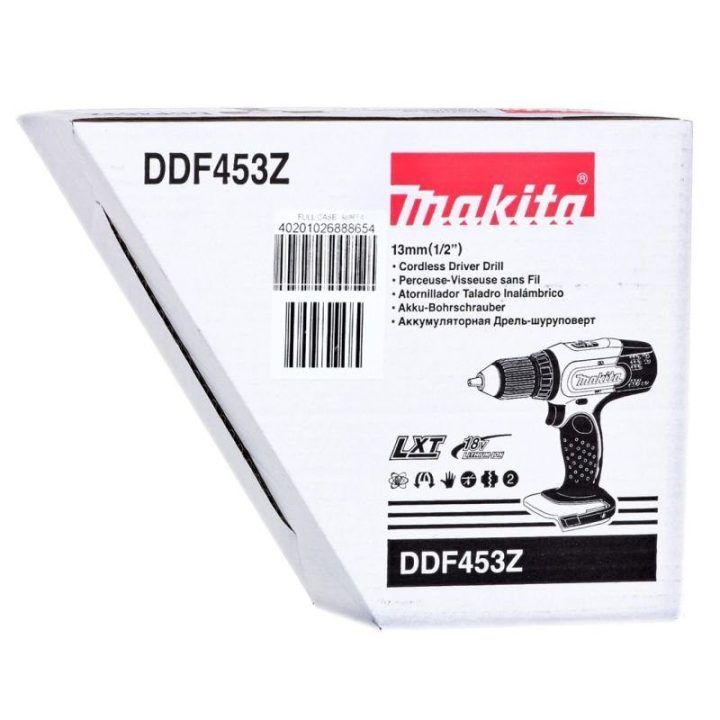 Akumuliatorinis gręžtuvas-suktuvas Makita DDF453Z, turkio ir juodos spalvos