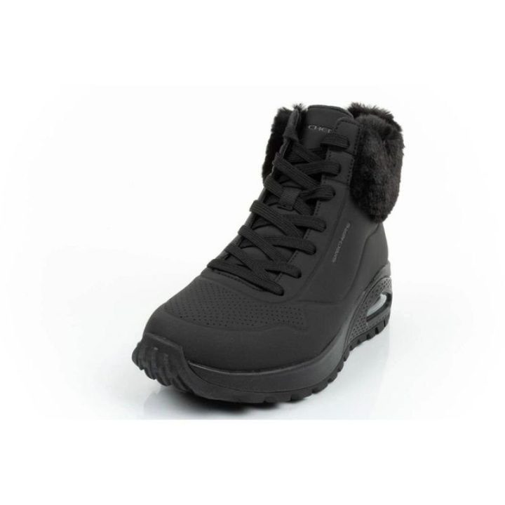 Moteriški sportbačiai su užtrauktuku Skechers Uno Rugged, juodi