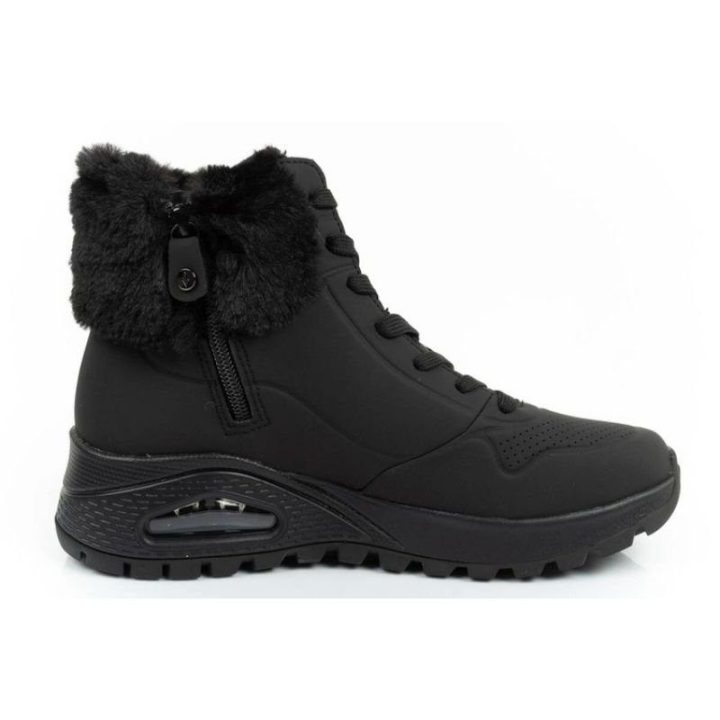 Moteriški sportbačiai su užtrauktuku Skechers Uno Rugged, juodi