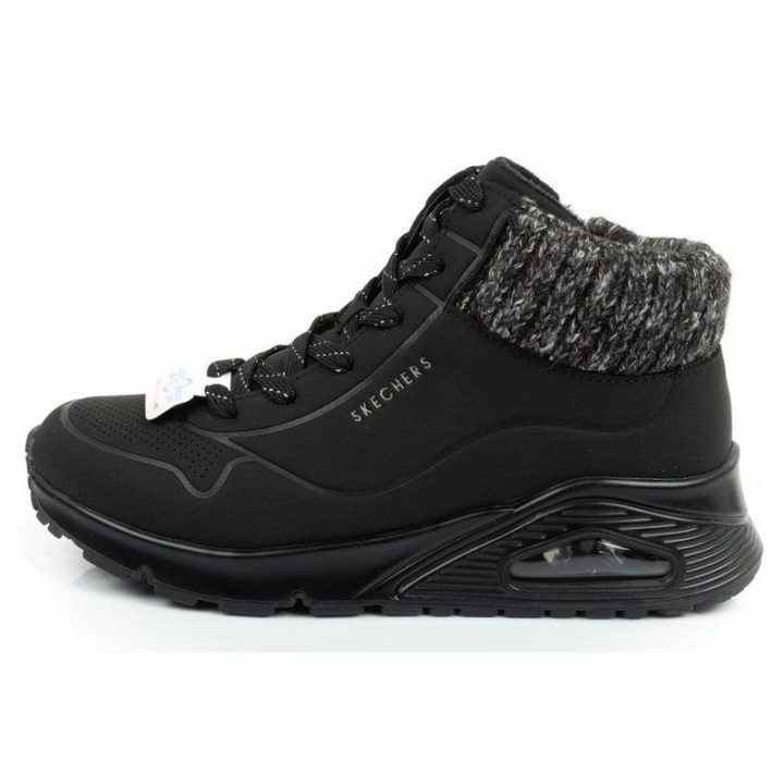 Moteriški sportbačiai su užtrauktuku Skechers Uno Darling Daze, juodi