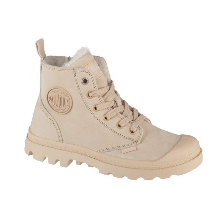 Moteriški auliniai batai iš nubuko Palladium Pampa Hi Zip WL, smėlio
