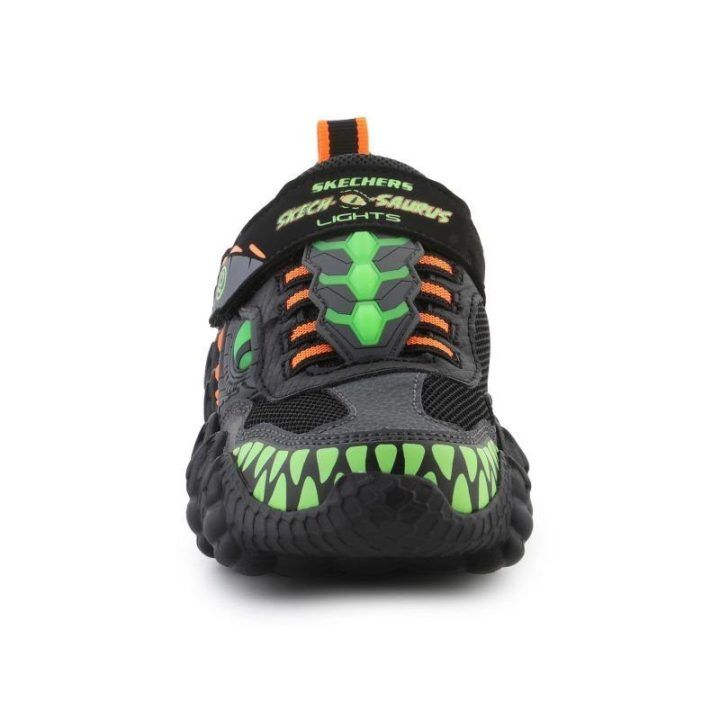 Vaikiški dinozaurų sportbačiai Skechers Skech-O-Saurus - Rapid-Dino, juodi ir salotiniai