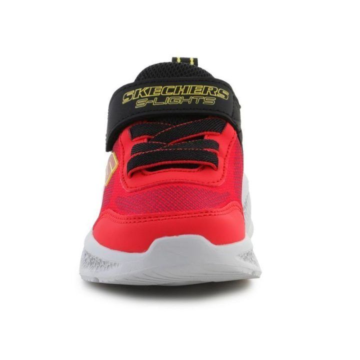 Vaikiški sportbačiai su LED Skechers S-Lights, raudoni ir juodi