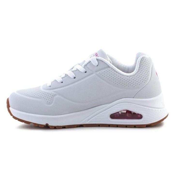 Sportbačiai mergaitėms Skechers Uno Stand On Air, balti ir rožiniai