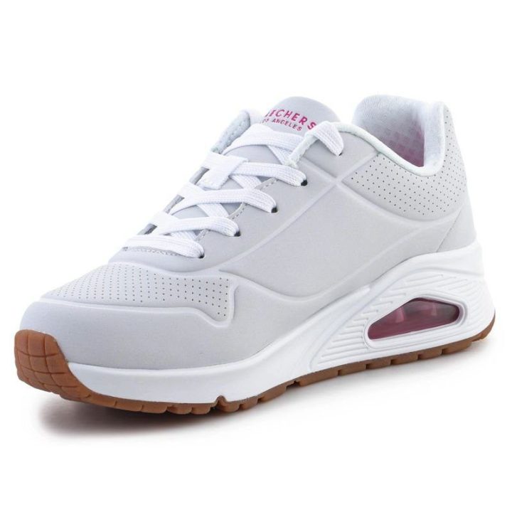 Sportbačiai mergaitėms Skechers Uno Stand On Air, balti ir rožiniai
