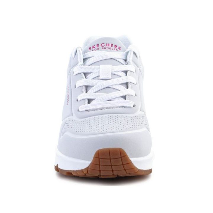 Sportbačiai mergaitėms Skechers Uno Stand On Air, balti ir rožiniai