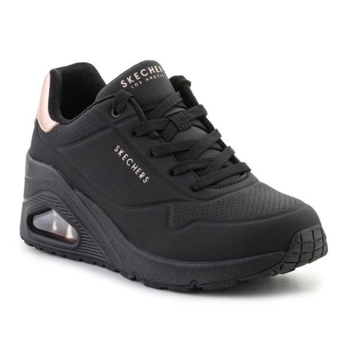 Moteriški sportbačiai Skechers Uno Wedge-Hi Steps, juodi