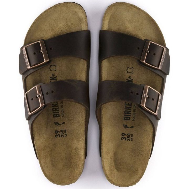 Uniseks siauros šlepetės Birkenstock Arizona, rudos