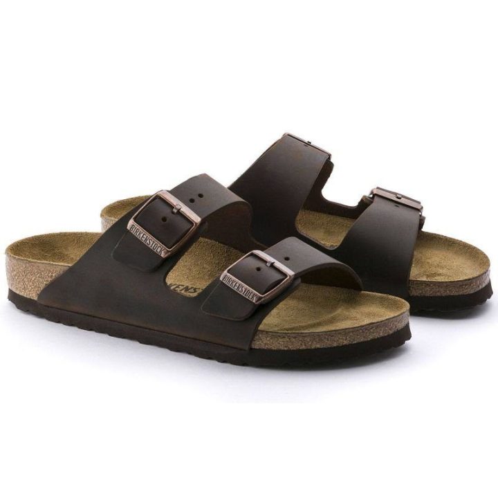 Uniseks siauros šlepetės Birkenstock Arizona, rudos