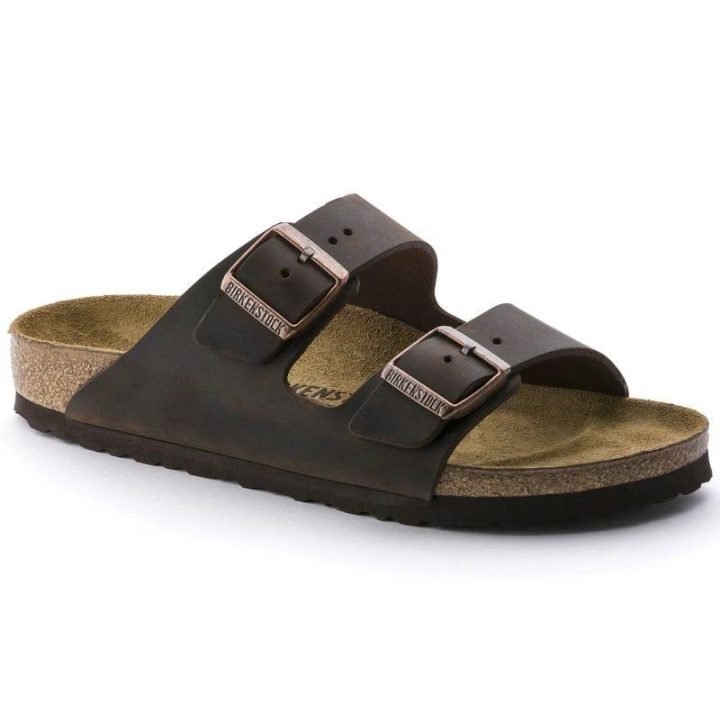 Uniseks siauros šlepetės Birkenstock Arizona, rudos