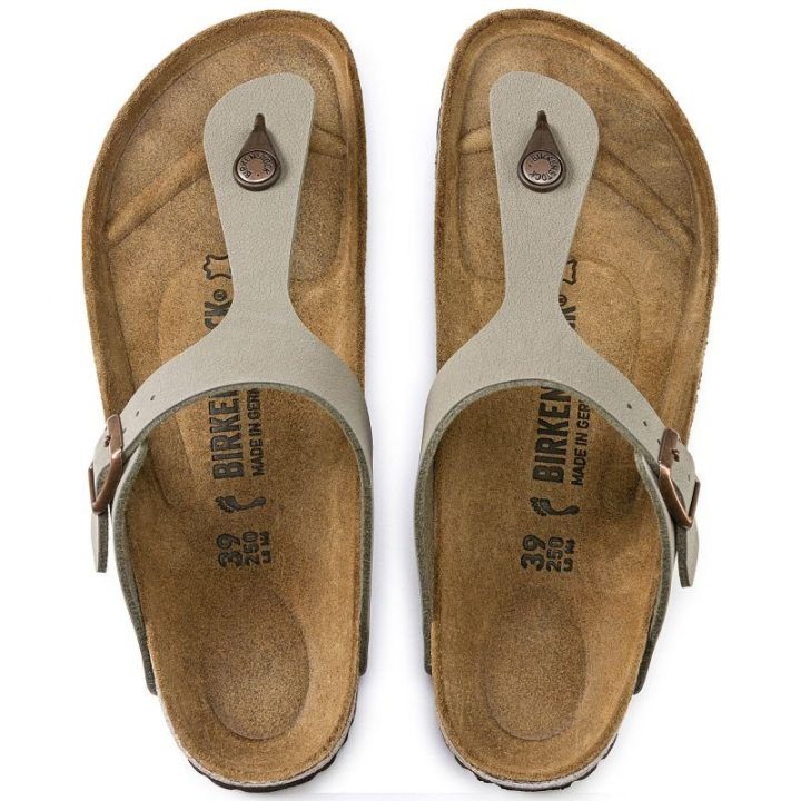 Moteriškos šlepetės per pirštą Birkenstock Gizeh, pilkos