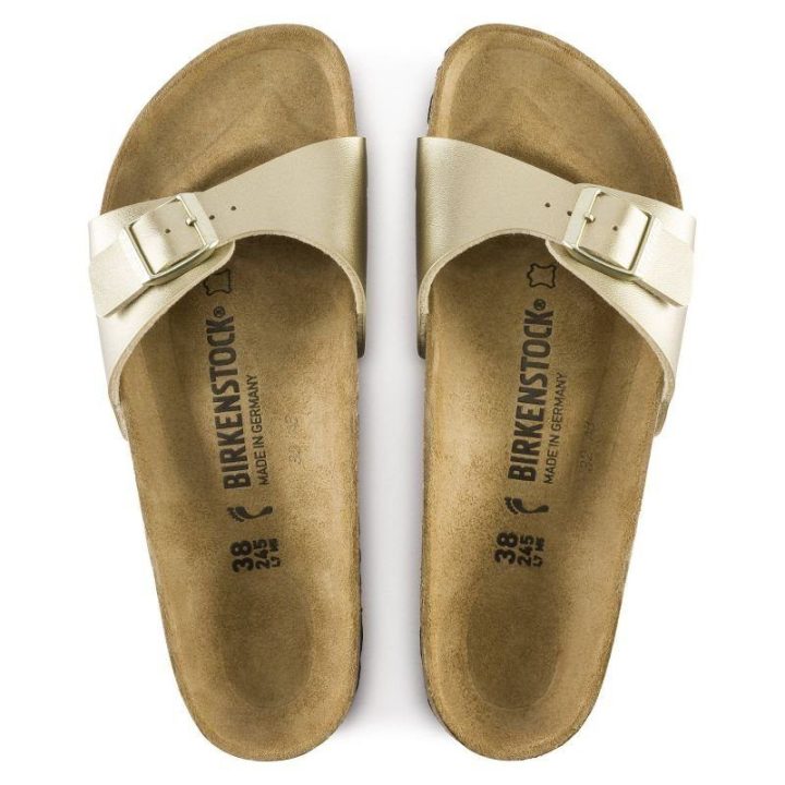 Moteriškos šlepetės su dirželiu Birkenstock Madrid, aukso