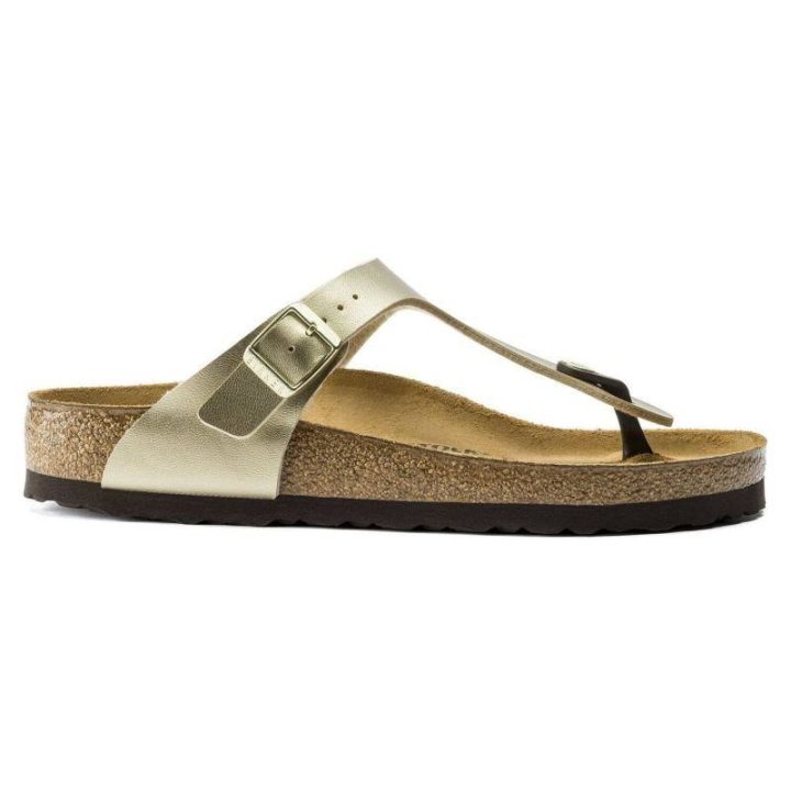 Moteriškos šlepetės per pirštą Birkenstock Gizeh, aukso