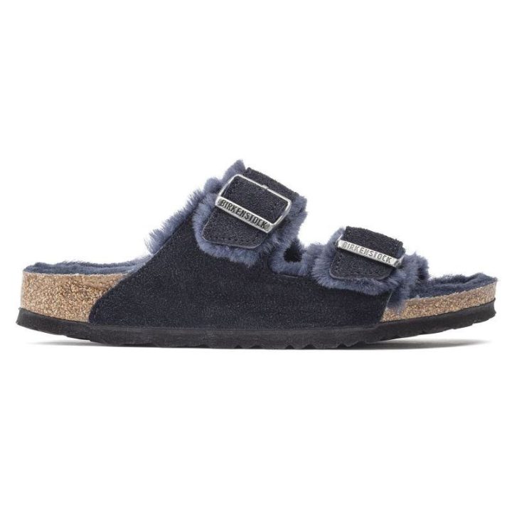 Moteriškos siauro pločio šlepetės Birkenstock Arizona, tamsiai mėlynos