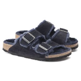 Moteriškos pašiltintos šlepetės Birkenstock Arizona, tamsiai mėlynos