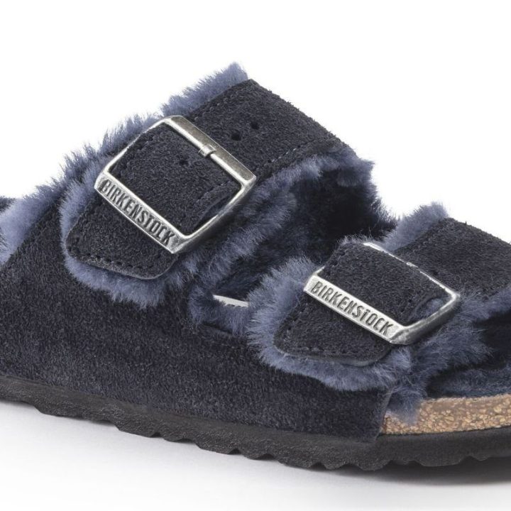 Moteriškos pašiltintos šlepetės Birkenstock Arizona, tamsiai mėlynos
