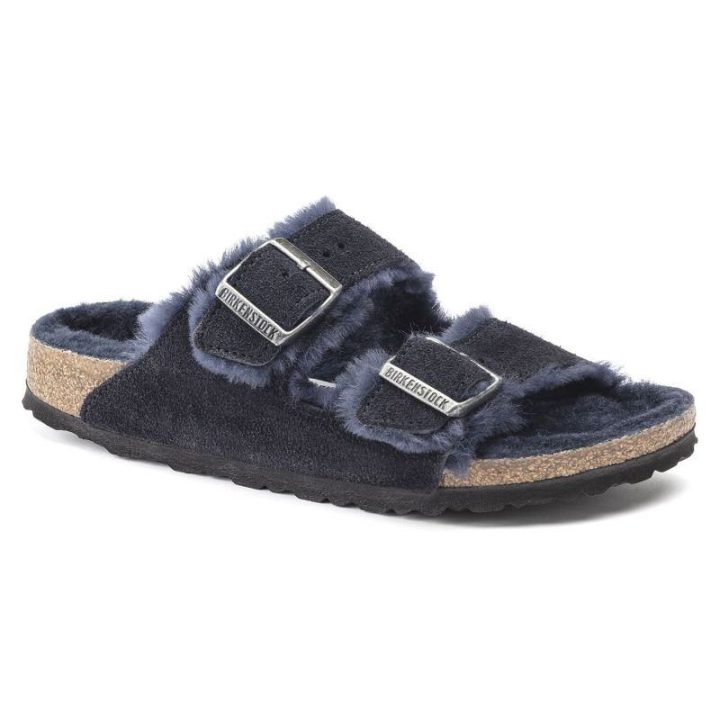 Moteriškos pašiltintos šlepetės Birkenstock Arizona, tamsiai mėlynos