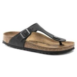 Uniseks odinės šlepetės per pirštą Birkenstock Gizeh NU, juodos
