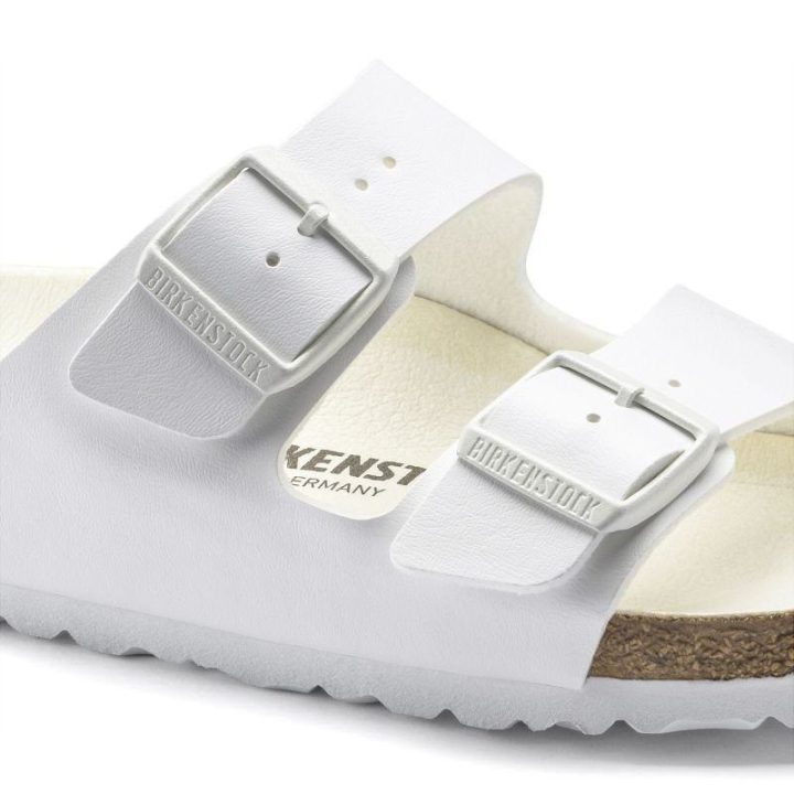 Uniseks šlepetės plačiai pėdai Birkenstock Arizona, baltos