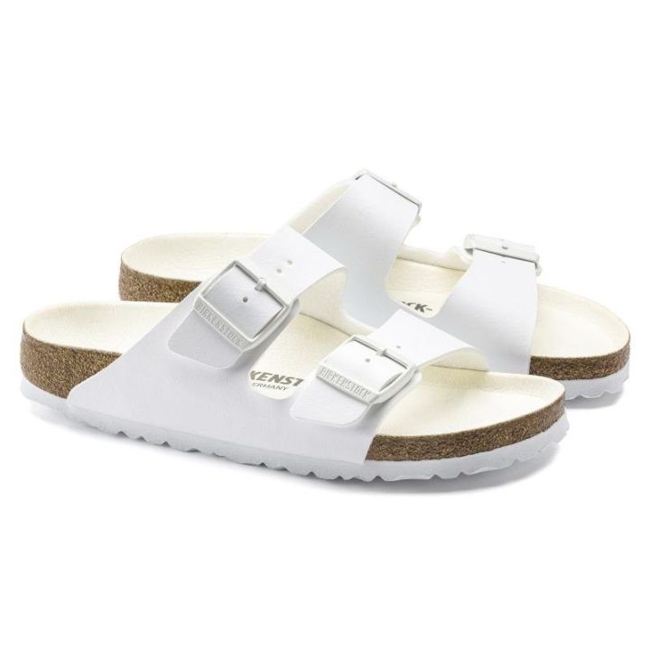 Uniseks šlepetės plačiai pėdai Birkenstock Arizona, baltos