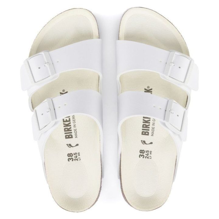 Uniseks šlepetės plačiai pėdai Birkenstock Arizona, baltos