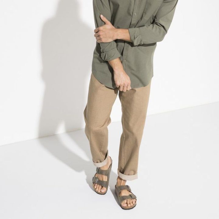Uniseks odinės šlepetės Birkenstock Arizona, chaki