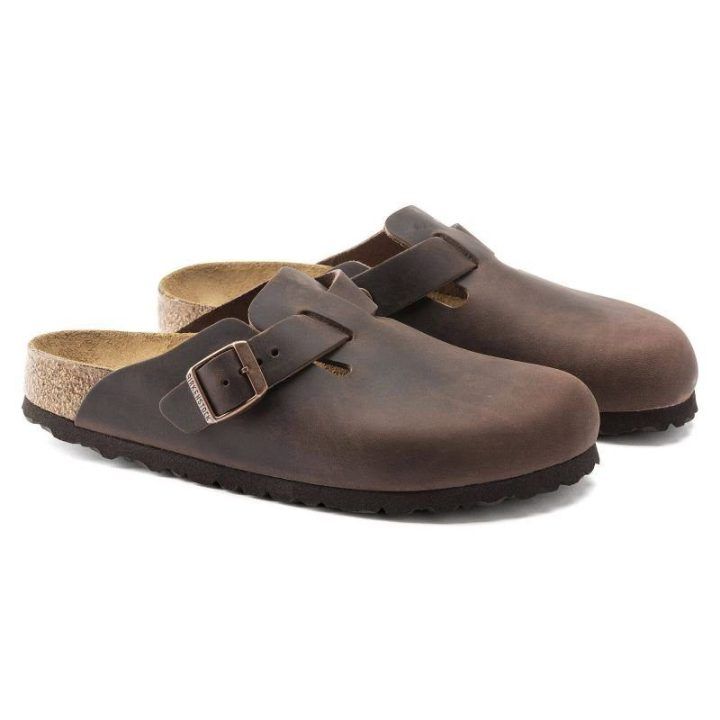 Uniseks plačios odinės klumpės Birkenstock Boston