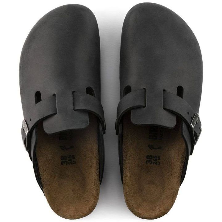 Moteriškos siauro pločio klumpės Birkenstock Boston, juodos