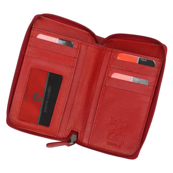 Moteriška natūralios odos piniginė Pierre Cardin, 17 × 10,5 × 2,5 cm
