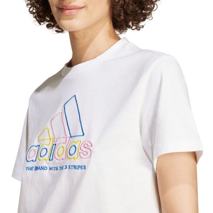 Moteriški medvilniniai marškinėliai adidas Xpress Logo, balti