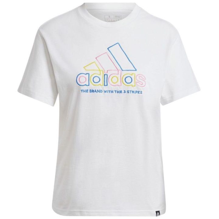 Moteriški medvilniniai marškinėliai adidas Xpress Logo, balti