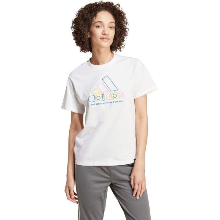Moteriški medvilniniai marškinėliai adidas Xpress Logo, balti