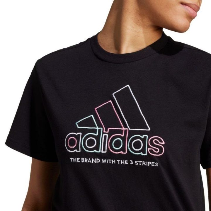 Moteriški medvilniniai marškinėliai adidas Xpress Logo, juodi