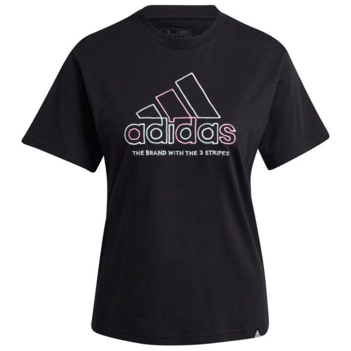 Moteriški medvilniniai marškinėliai adidas Xpress Logo, juodi
