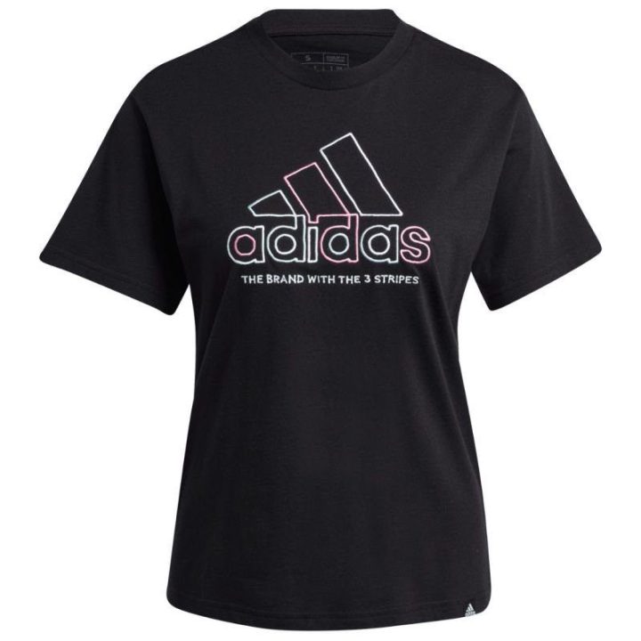 Moteriški medvilniniai marškinėliai adidas Xpress Logo, juodi